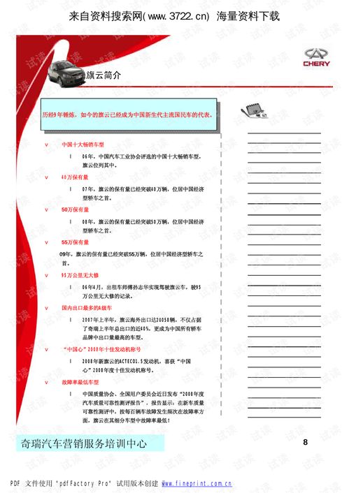 奇瑞旗云产品知识培训深度解析（教材核心提炼）